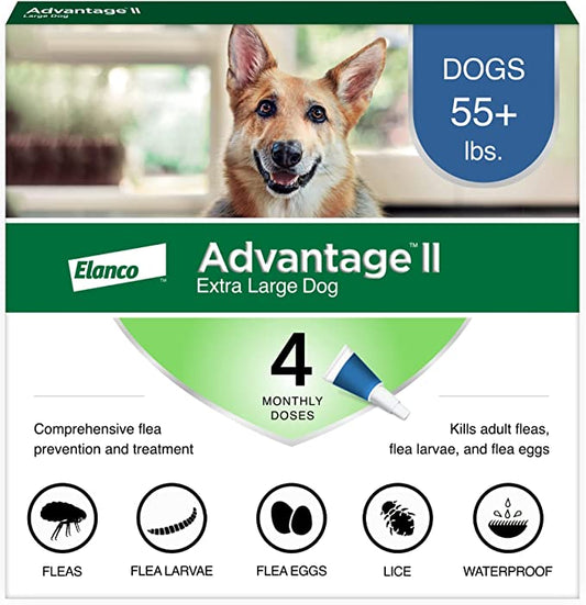 Advantage II Blue 4 pack- Dogs over 55 pounds