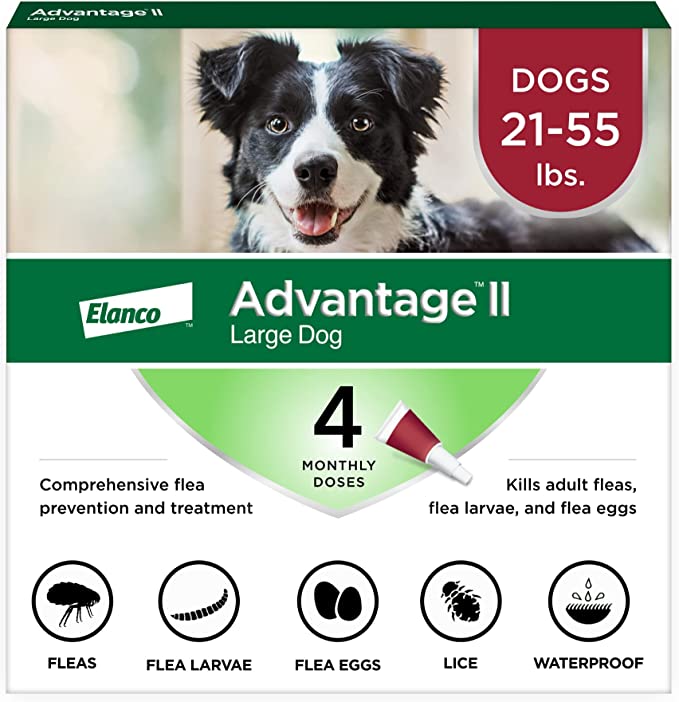 Advantage II Red 4 pack- Dogs 21 - 55 pounds
