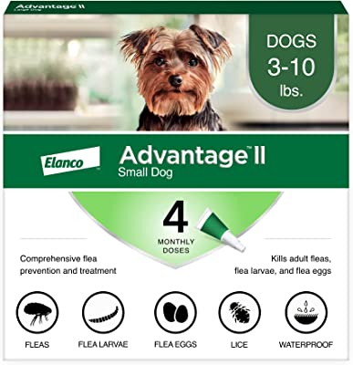 Advantage II Green 4 pack - Dogs 10 Lbs & under